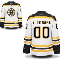 Women's Boston Bruins Reebok White Premier Away Custom Jersey