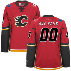 Women's Calgary Flames Reebok Red Custom Premier Home Jersey