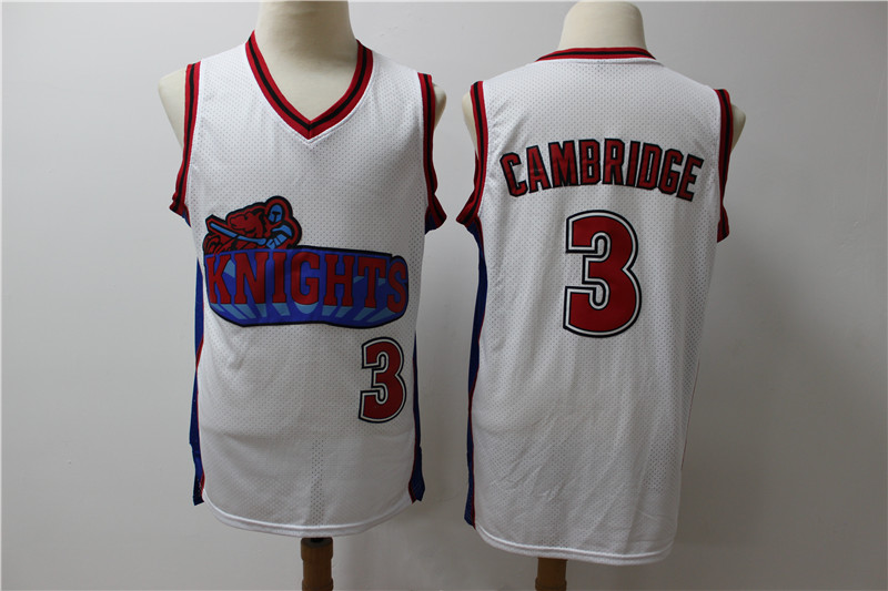 Los Angeles Knights 3 Calvin Cambridge White Movie Basketball Jersey Los Angeles Knights 3 Calvin Cambridge White Movie Basketball Jersey