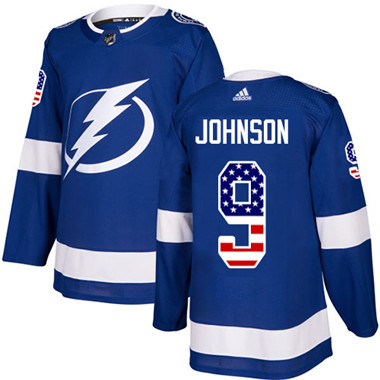Adidas Lightning #9 Tyler Johnson Blue Home Authentic USA Flag Stitched Youth NHL Jersey