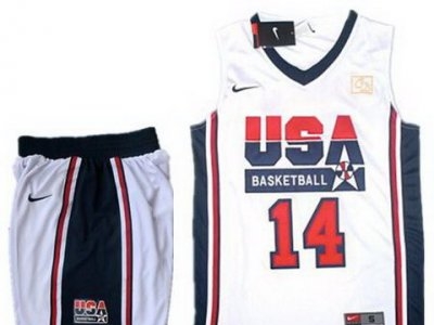 USA Basketball Retro 1992 Olympic Dream Team White Jersey & Shorts #14 Charles Barkley