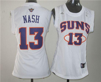 Suns #13 Steve Nash White Fashion Women's Stitched NBA Jersey Suns #13 Steve Nash White Fashion Women's Stitched NBA Jersey