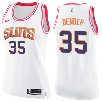 Nike Suns #35 Dragan Bender White Pink Women's NBA Swingman Fashion Jersey Nike Suns #35 Dragan Bender White Pink Women's NBA Swingman Fashion Jersey