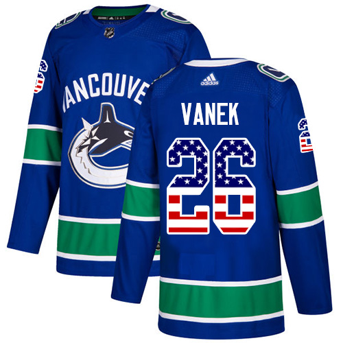 Adidas Canucks #26 Thomas Vanek Blue Home Authentic USA Flag Youth Stitched NHL Jersey