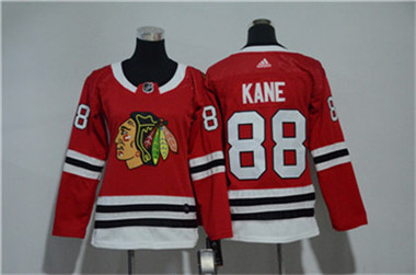 Adidas Blackhawks #88 Patrick Kane Red Women Jersey