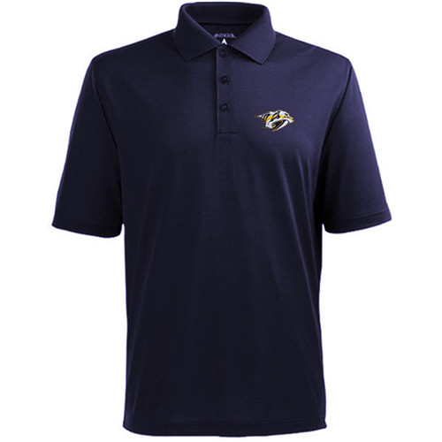 Nashville Predators Antigua Pique Desert Dry Xtra-Lite Polo - Navy