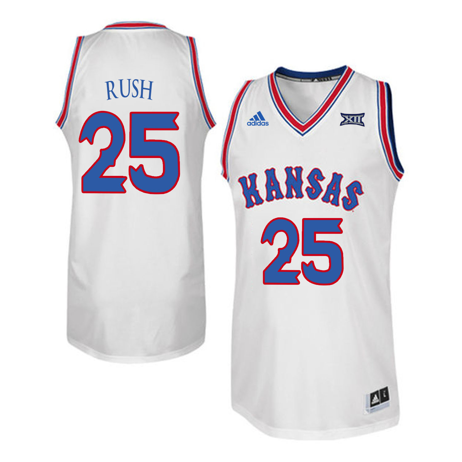 Kansas Jayhawks #25 Brandon Rush White Throwback College Basketball Jersey Kansas Jayhawks #25 Brandon Rush White Throwback College Basketball Jersey