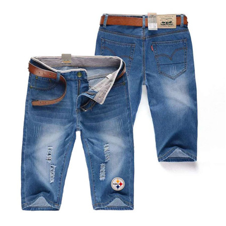 Pittsburgh Steelers Team Logo Light Blue NFL Jeans