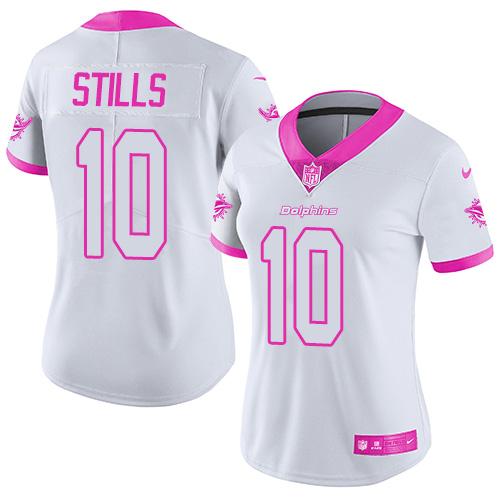 Nike Dolphins #10 Kenny Stills White Pink Women's Stitched NFL Limited Rush Fashion Jersey Nike Dolphins #10 Kenny Stills White Pink Women's Stitched NFL Limited Rush Fashion Jersey