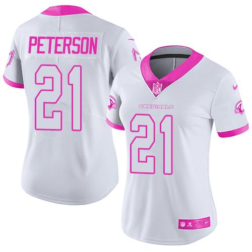 Nike Cardinals #21 Patrick Peterson White Pink Women's Stitched NFL Limited Rush Fashion Jersey Nike Cardinals #21 Patrick Peterson White Pink Women's Stitched NFL Limited Rush Fashion Jersey