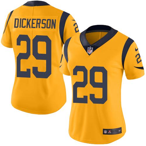 Nike Rams #29 Eric Dickerson Gold Women's Stitched NFL Limited Rush Jersey Nike Rams #29 Eric Dickerson Gold Women's Stitched NFL Limited Rush Jersey