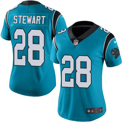 Nike Panthers #28 Jonathan Stewart Blue Women's Stitched NFL Limited Rush Jersey Nike Panthers #28 Jonathan Stewart Blue Women's Stitched NFL Limited Rush Jersey