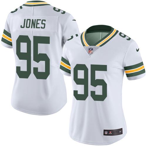 Nike Packers #95 Datone Jones White Women's Stitched NFL Limited Rush Jersey Nike Packers #95 Datone Jones White Women's Stitched NFL Limited Rush Jersey