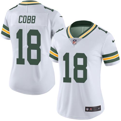 Nike Packers #18 Randall Cobb White Women's Stitched NFL Limited Rush Jersey Nike Packers #18 Randall Cobb White Women's Stitched NFL Limited Rush Jersey