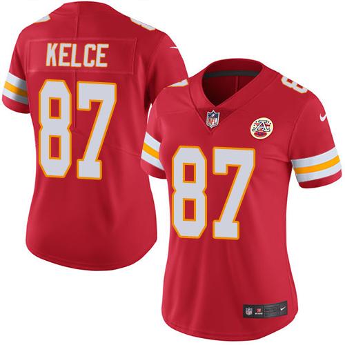 Nike Chiefs #87 Travis Kelce Red Women's Stitched NFL Limited Rush Jersey Nike Chiefs #87 Travis Kelce Red Women's Stitched NFL Limited Rush Jersey