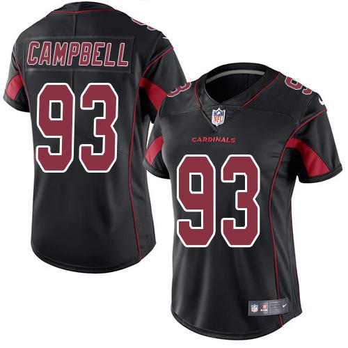 Nike Cardinals #93 Calais Campbell Black Women's Stitched NFL Limited Rush Jersey Nike Cardinals #93 Calais Campbell Black Women's Stitched NFL Limited Rush Jersey