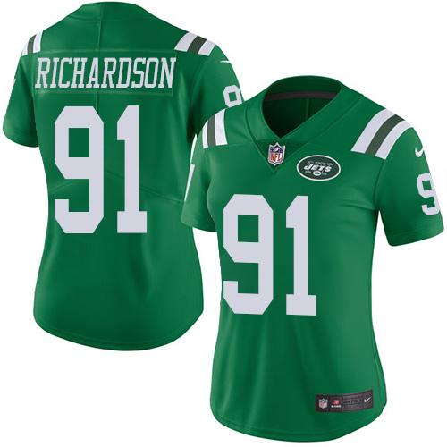 Nike Jets #91 Sheldon Richardson Green Women's Stitched NFL Limited Rush Jersey Nike Jets #91 Sheldon Richardson Green Women's Stitched NFL Limited Rush Jersey