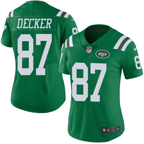 Nike Jets #87 Eric Decker Green Women's Stitched NFL Limited Rush Jersey Nike Jets #87 Eric Decker Green Women's Stitched NFL Limited Rush Jersey