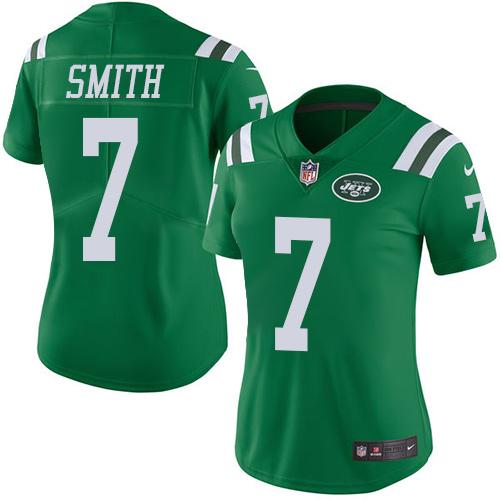 Nike Jets #7 Geno Smith Green Women's Stitched NFL Limited Rush Jersey Nike Jets #7 Geno Smith Green Women's Stitched NFL Limited Rush Jersey