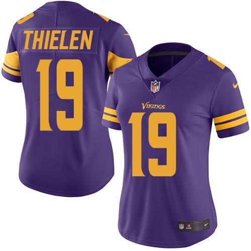 Nike Vikings #19 Adam Thielen Purple Women's Stitched NFL Limited Rush Jersey Nike Vikings #19 Adam Thielen Purple Women's Stitched NFL Limited Rush Jersey