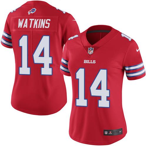 Nike Bills #14 Sammy Watkins Red Women's Stitched NFL Limited Rush Jersey Nike Bills #14 Sammy Watkins Red Women's Stitched NFL Limited Rush Jersey