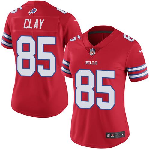 Nike Bills #85 Charles Clay Red Women's Stitched NFL Limited Rush Jersey Nike Bills #85 Charles Clay Red Women's Stitched NFL Limited Rush Jersey
