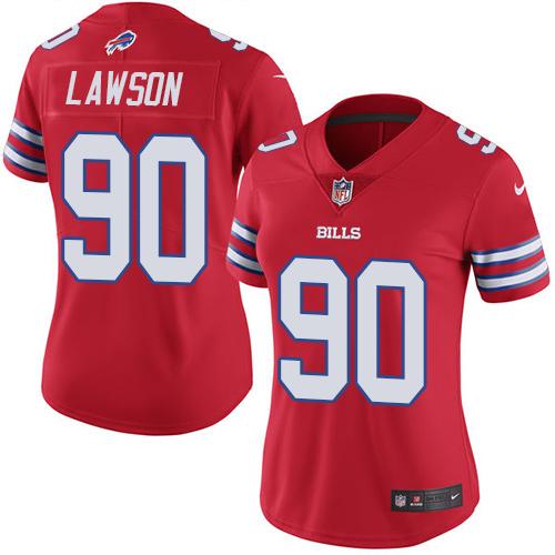 Nike Bills #90 Shaq Lawson Red Women's Stitched NFL Limited Rush Jersey Nike Bills #90 Shaq Lawson Red Women's Stitched NFL Limited Rush Jersey