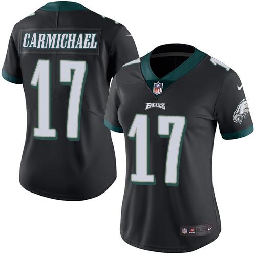 Nike Eagles #17 Harold Carmichael Black Women's Stitched NFL Limited Rush Jersey Nike Eagles #17 Harold Carmichael Black Women's Stitched NFL Limited Rush Jersey