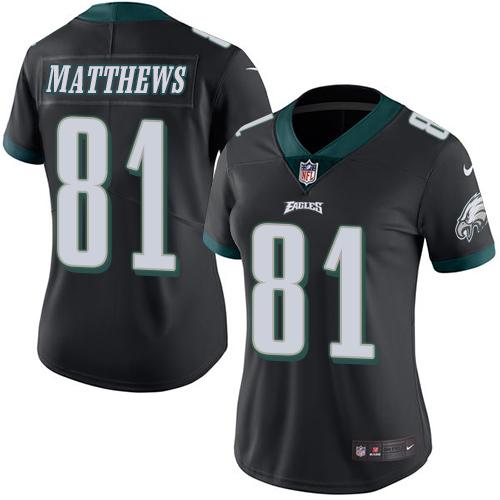 Nike Eagles #81 Jordan Matthews Black Women's Stitched NFL Limited Rush Jersey Nike Eagles #81 Jordan Matthews Black Women's Stitched NFL Limited Rush Jersey