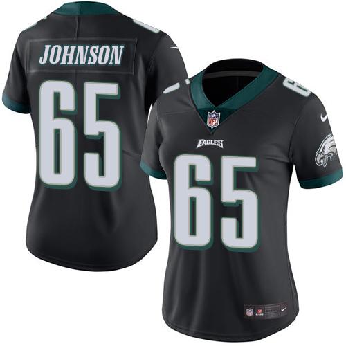 Nike Eagles #65 Lane Johnson Black Women's Stitched NFL Limited Rush Jersey Nike Eagles #65 Lane Johnson Black Women's Stitched NFL Limited Rush Jersey