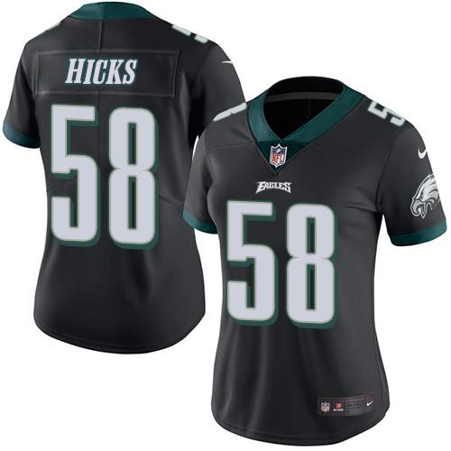 Nike Eagles #58 Jordan Hicks Black Women's Stitched NFL Limited Rush Jersey Nike Eagles #58 Jordan Hicks Black Women's Stitched NFL Limited Rush Jersey