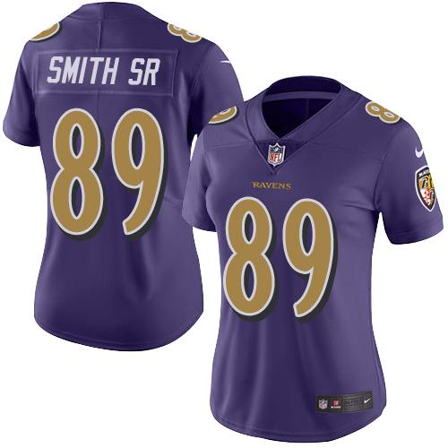 Nike Ravens #89 Steve Smith Sr Purple Women's Stitched NFL Limited Rush Jersey Nike Ravens #89 Steve Smith Sr Purple Women's Stitched NFL Limited Rush Jersey