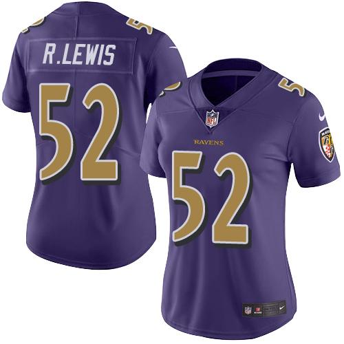 Nike Ravens #52 Ray Lewis Purple Women's Stitched NFL Limited Rush Jersey Nike Ravens #52 Ray Lewis Purple Women's Stitched NFL Limited Rush Jersey