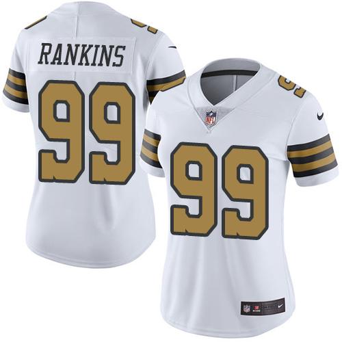 Nike Saints #99 Sheldon Rankins White Women's Stitched NFL Limited Rush Jersey Nike Saints #99 Sheldon Rankins White Women's Stitched NFL Limited Rush Jersey