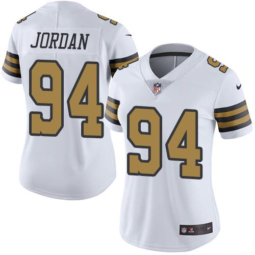 Nike Saints #94 Cameron Jordan White Women's Stitched NFL Limited Rush Jersey Nike Saints #94 Cameron Jordan White Women's Stitched NFL Limited Rush Jersey