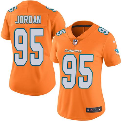 Nike Dolphins #95 Dion Jordan Orange Women's Stitched NFL Limited Rush Jersey Nike Dolphins #95 Dion Jordan Orange Women's Stitched NFL Limited Rush Jersey