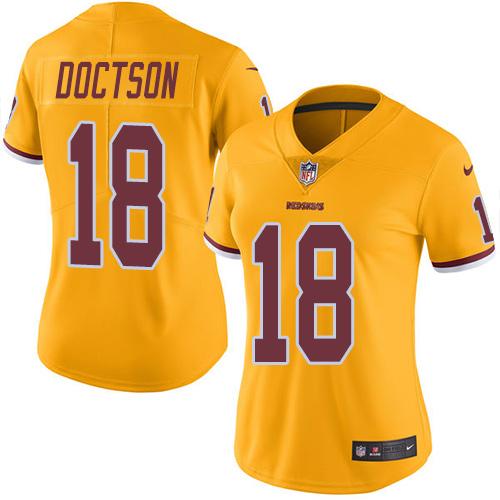 Nike Redskins #18 Josh Doctson Gold Women's Stitched NFL Limited Rush Jersey Nike Redskins #18 Josh Doctson Gold Women's Stitched NFL Limited Rush Jersey