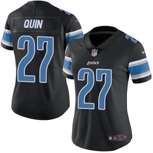 Nike Lions #27 Glover Quin Black Women's Stitched NFL Limited Rush Jersey Nike Lions #27 Glover Quin Black Women's Stitched NFL Limited Rush Jersey