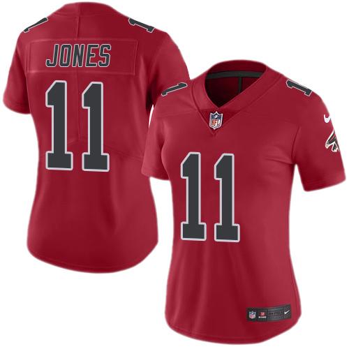 Nike Falcons #11 Julio Jones Red Women's Stitched NFL Limited Rush Jersey Nike Falcons #11 Julio Jones Red Women's Stitched NFL Limited Rush Jersey
