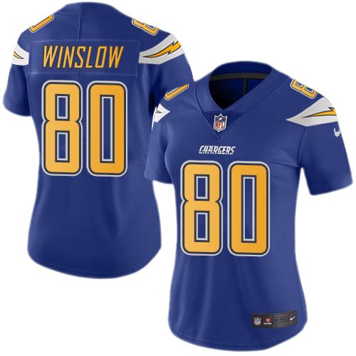 Nike Chargers #80 Kellen Winslow Electric Blue Women's Stitched NFL Limited Rush Jersey Nike Chargers #80 Kellen Winslow Electric Blue Women's Stitched NFL Limited Rush Jersey