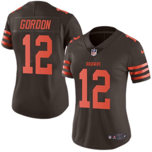 Nike Browns #12 Josh Gordon Brown Women's Stitched NFL Limited Rush Jersey Nike Browns #12 Josh Gordon Brown Women's Stitched NFL Limited Rush Jersey