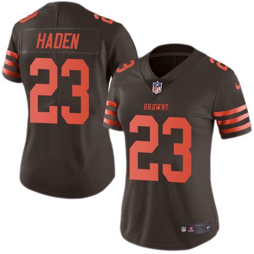 Nike Browns #23 Joe Haden Brown Women's Stitched NFL Limited Rush Jersey Nike Browns #23 Joe Haden Brown Women's Stitched NFL Limited Rush Jersey