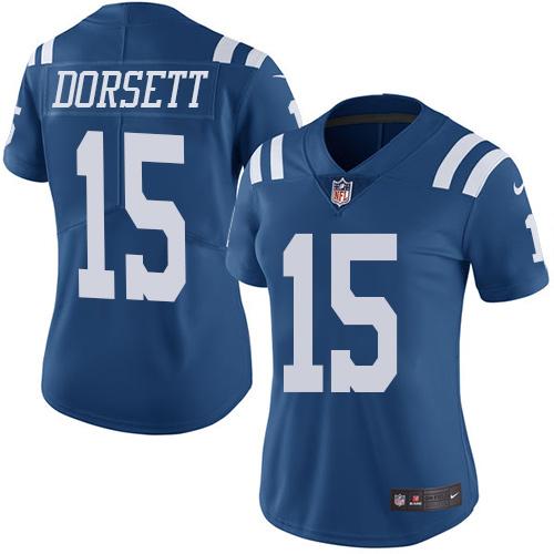 Nike Colts #15 Phillip Dorsett Royal Blue Women's Stitched NFL Limited Rush Jersey Nike Colts #15 Phillip Dorsett Royal Blue Women's Stitched NFL Limited Rush Jersey