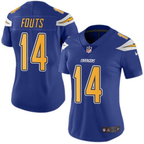 Nike Chargers #14 Dan Fouts Electric Blue Women's Stitched NFL Limited Rush Jersey Nike Chargers #14 Dan Fouts Electric Blue Women's Stitched NFL Limited Rush Jersey