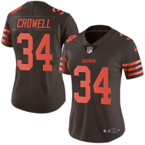 Nike Browns #34 Isaiah Crowell Brown Women's Stitched NFL Limited Rush Jersey Nike Browns #34 Isaiah Crowell Brown Women's Stitched NFL Limited Rush Jersey