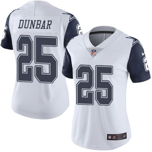 Nike Cowboys #25 Lance Dunbar White Women's Stitched NFL Limited Rush Jersey Nike Cowboys #25 Lance Dunbar White Women's Stitched NFL Limited Rush Jersey
