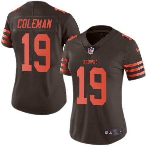 Nike Browns #19 Corey Coleman Brown Women's Stitched NFL Limited Rush Jersey Nike Browns #19 Corey Coleman Brown Women's Stitched NFL Limited Rush Jersey