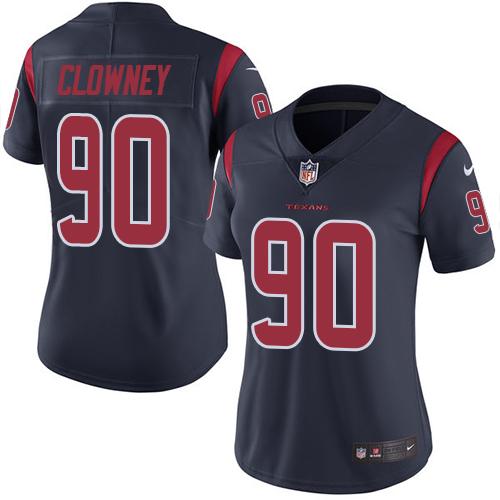 Nike Texans #90 Jadeveon Clowney Navy Blue Women's Stitched NFL Limited Rush Jersey Nike Texans #90 Jadeveon Clowney Navy Blue Women's Stitched NFL Limited Rush Jersey