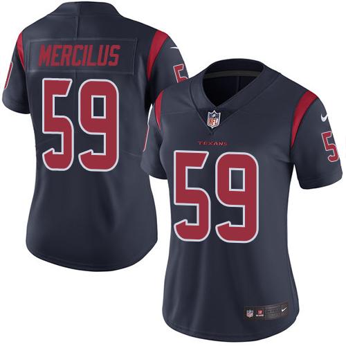 Nike Texans #59 Whitney Mercilus Navy Blue Women's Stitched NFL Limited Rush Jersey Nike Texans #59 Whitney Mercilus Navy Blue Women's Stitched NFL Limited Rush Jersey