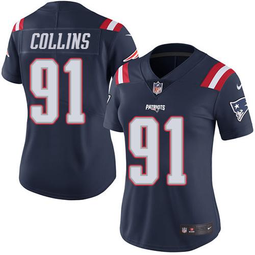 Nike Patriots #91 Jamie Collins Navy Blue Women's Stitched NFL Limited Rush Jersey Nike Patriots #91 Jamie Collins Navy Blue Women's Stitched NFL Limited Rush Jersey